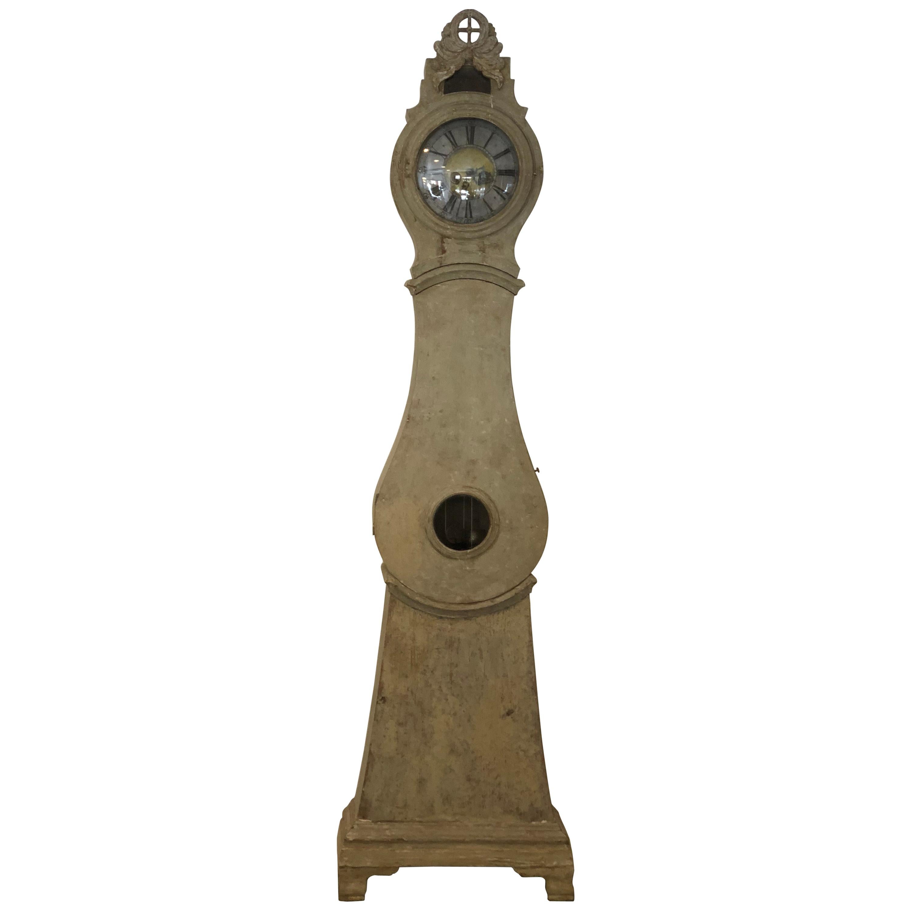 Swedish Rococo Period Long Case Clock For Sale