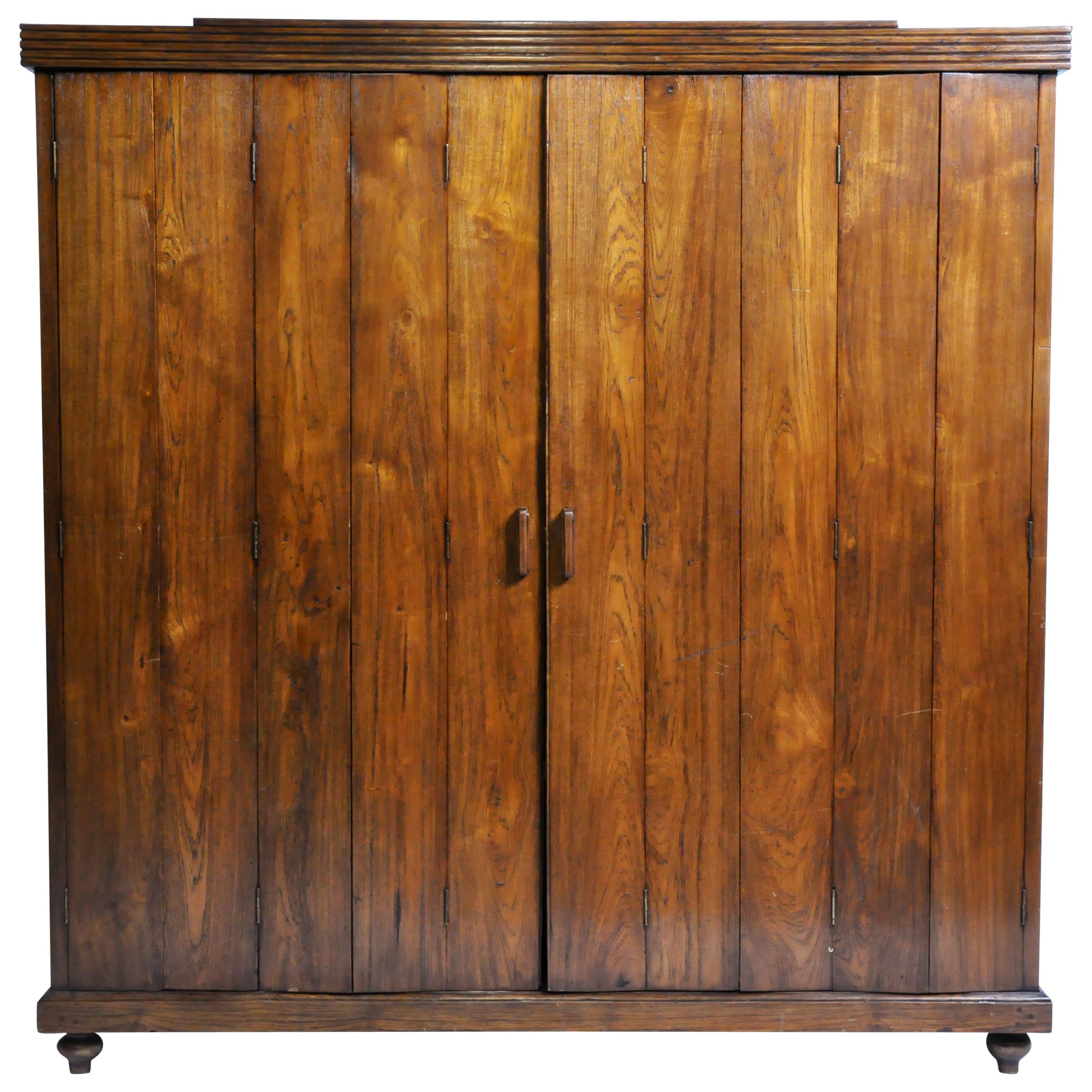 Art Deco Cabinet with Five-Panel Folding Doors from Burma