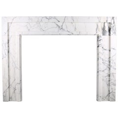 Stylish, Elegant Grand Bolection Fireplace Surround in Italian Arabescato Marble