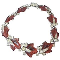 Harrice Simons Miller - Bracelet Costume vintage à feuilles roses