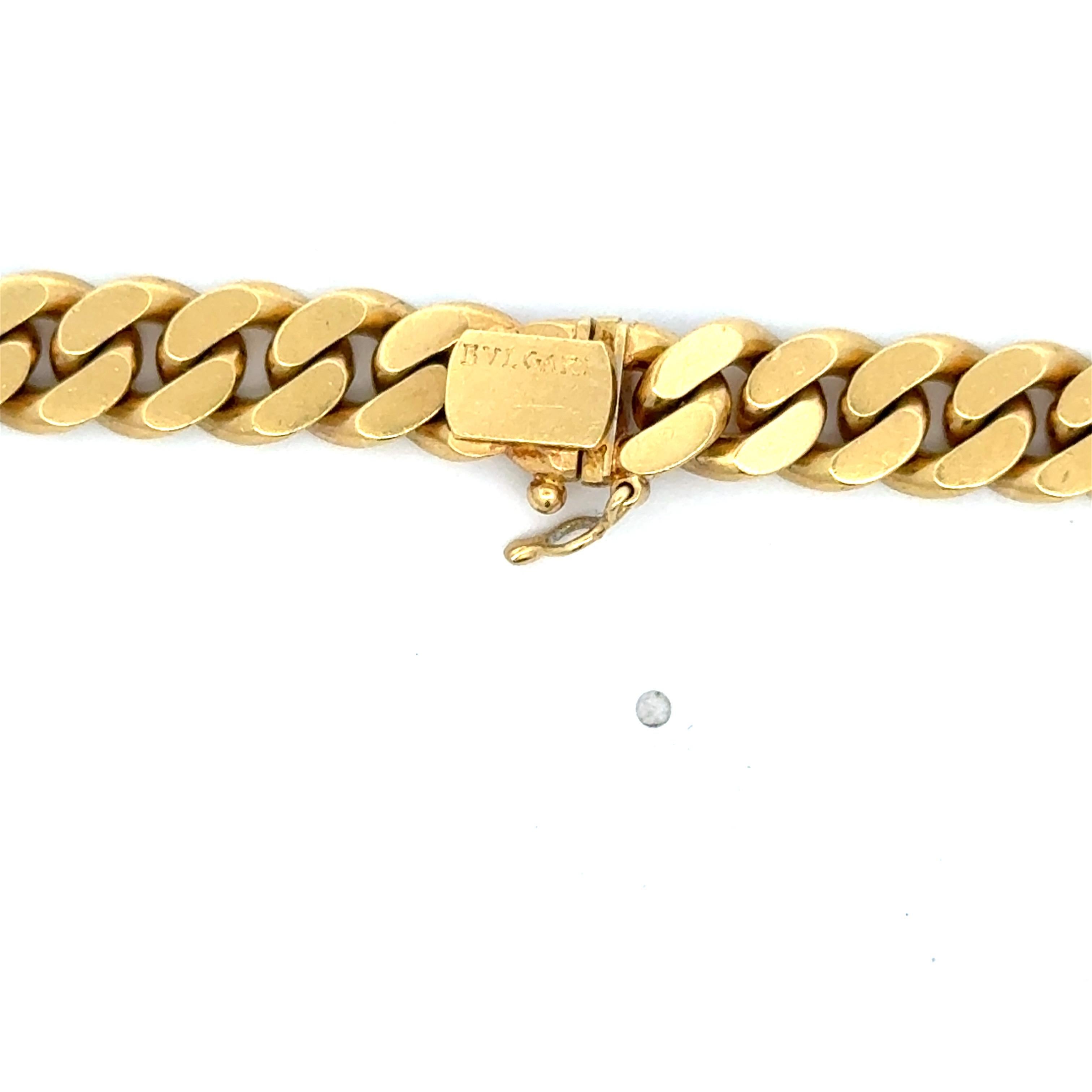 Bulgari Collana con Diamanti Bar Cuban Link 1,62 Carati Oro Giallo 18 Carati 72,2 GR in vendita 4