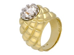 Bulgari diamond bombé ring, Italian, circa 1960.