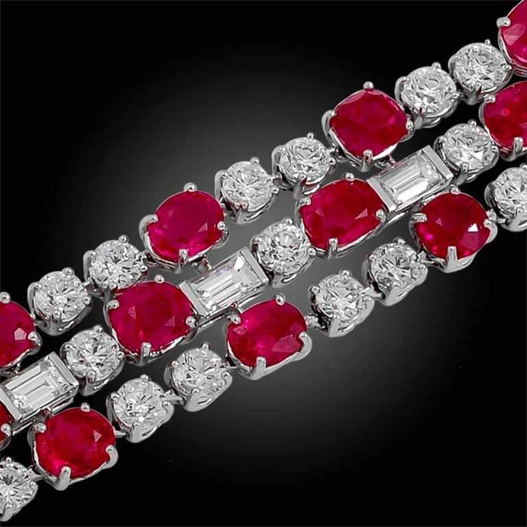 Bulgari Diamond Burma No Heat Ruby Pink Sapphire Bracelet For Sale at ...