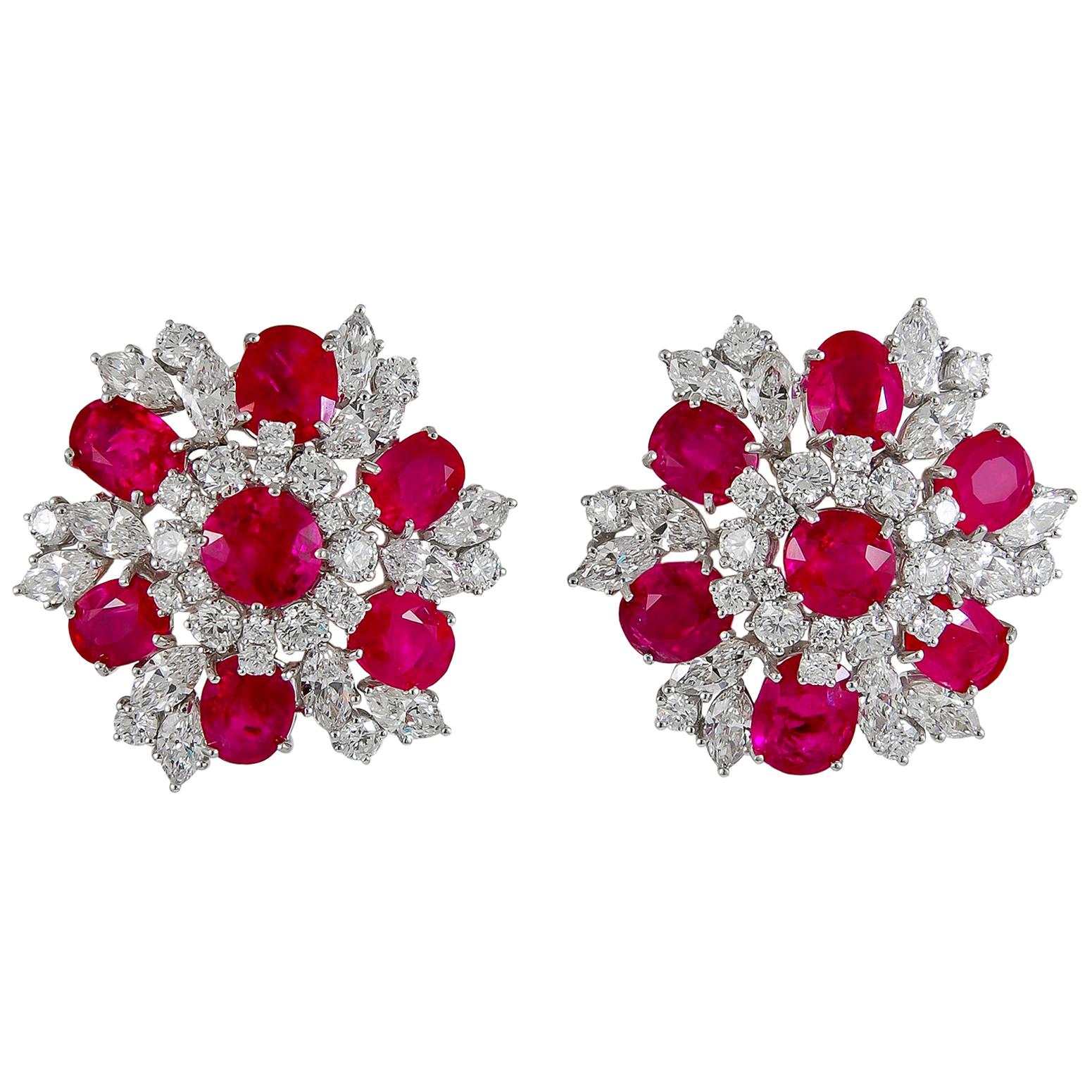 Bulgari Diamond Burma Ruby Earrings