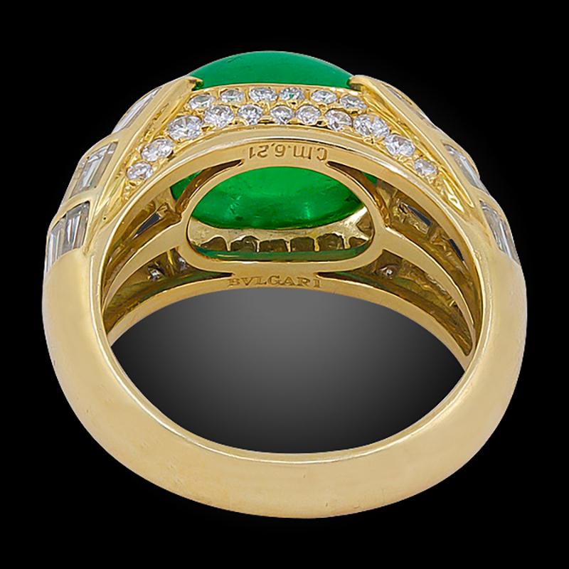 bulgari cabochon emerald ring