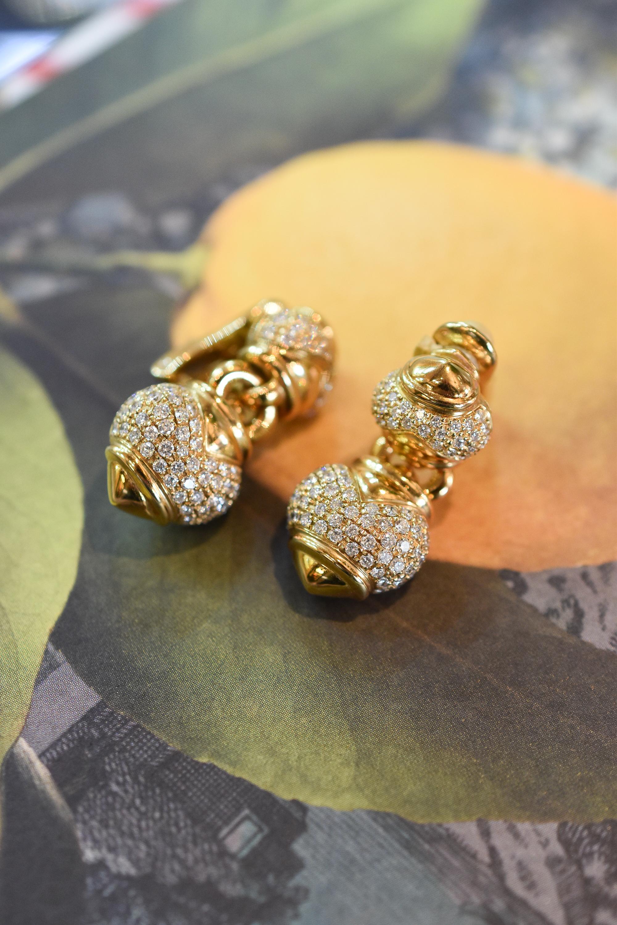Bulgari Diamond ‘Chandra’ Drop Earrings In Excellent Condition In New York, NY