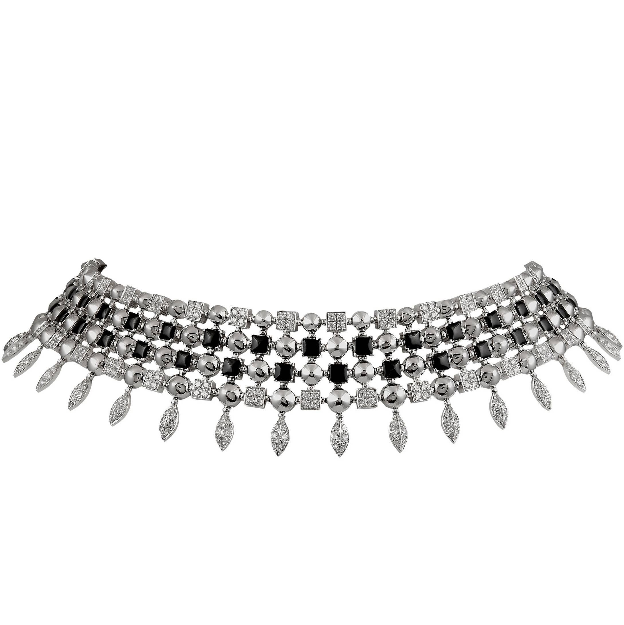 BULGARI Lucea Diamond Onyx Choker Necklace