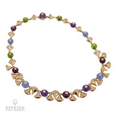 Bulgari Diamond Colored Gemstone "Divas Dream" Necklace