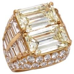 Bulgari Diamond Double Trombino Ring 10.16 Carat, circa 1970s