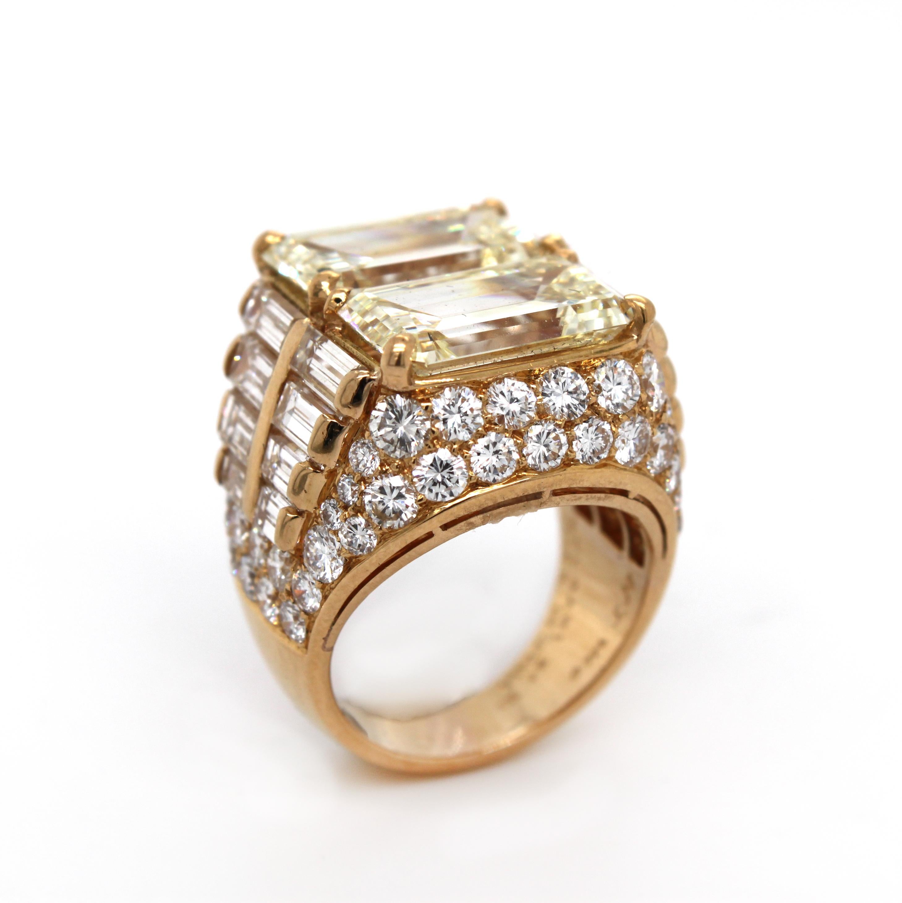 Bulgari Diamond Double Trombino Ring 10.16 Carat, circa 1970s 6