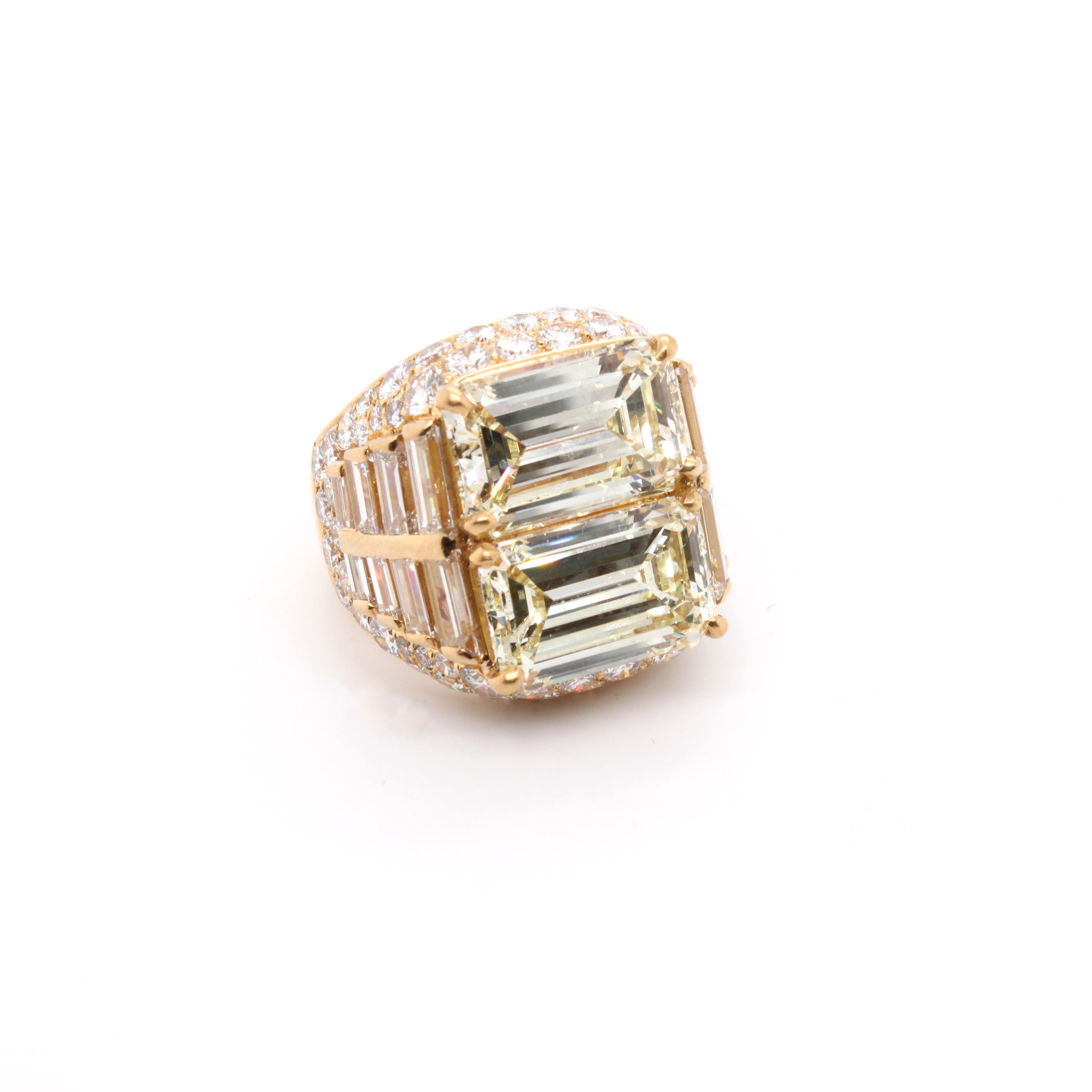 Bulgari Diamond Double Trombino Ring 10.16 Carat, circa 1970s 9