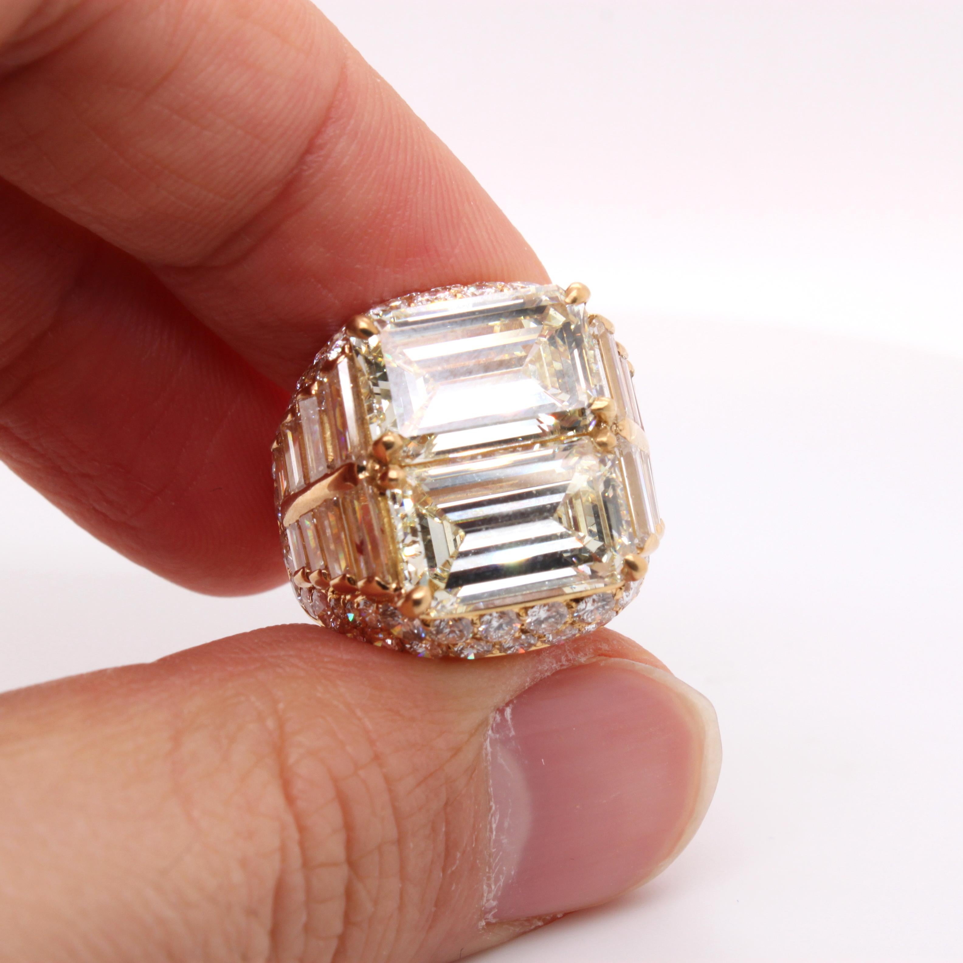 Bulgari Diamond Double Trombino Ring 10.16 Carat, circa 1970s 10