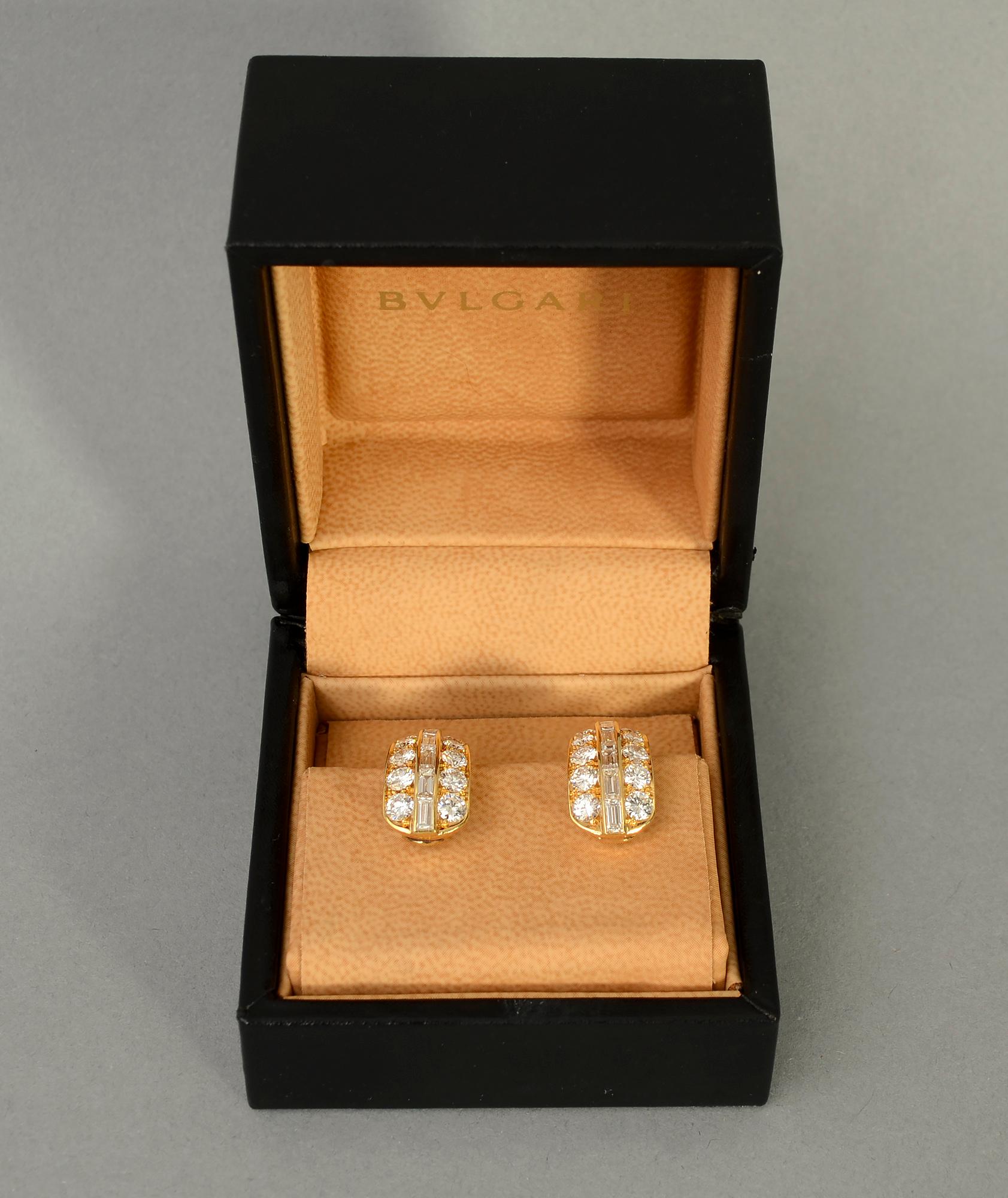 Modern Bulgari Diamond Earrings