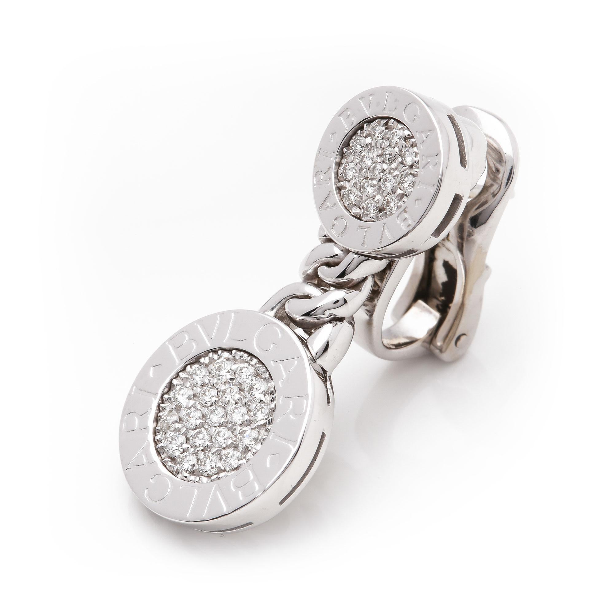 Round Cut Bulgari Diamond Earrings