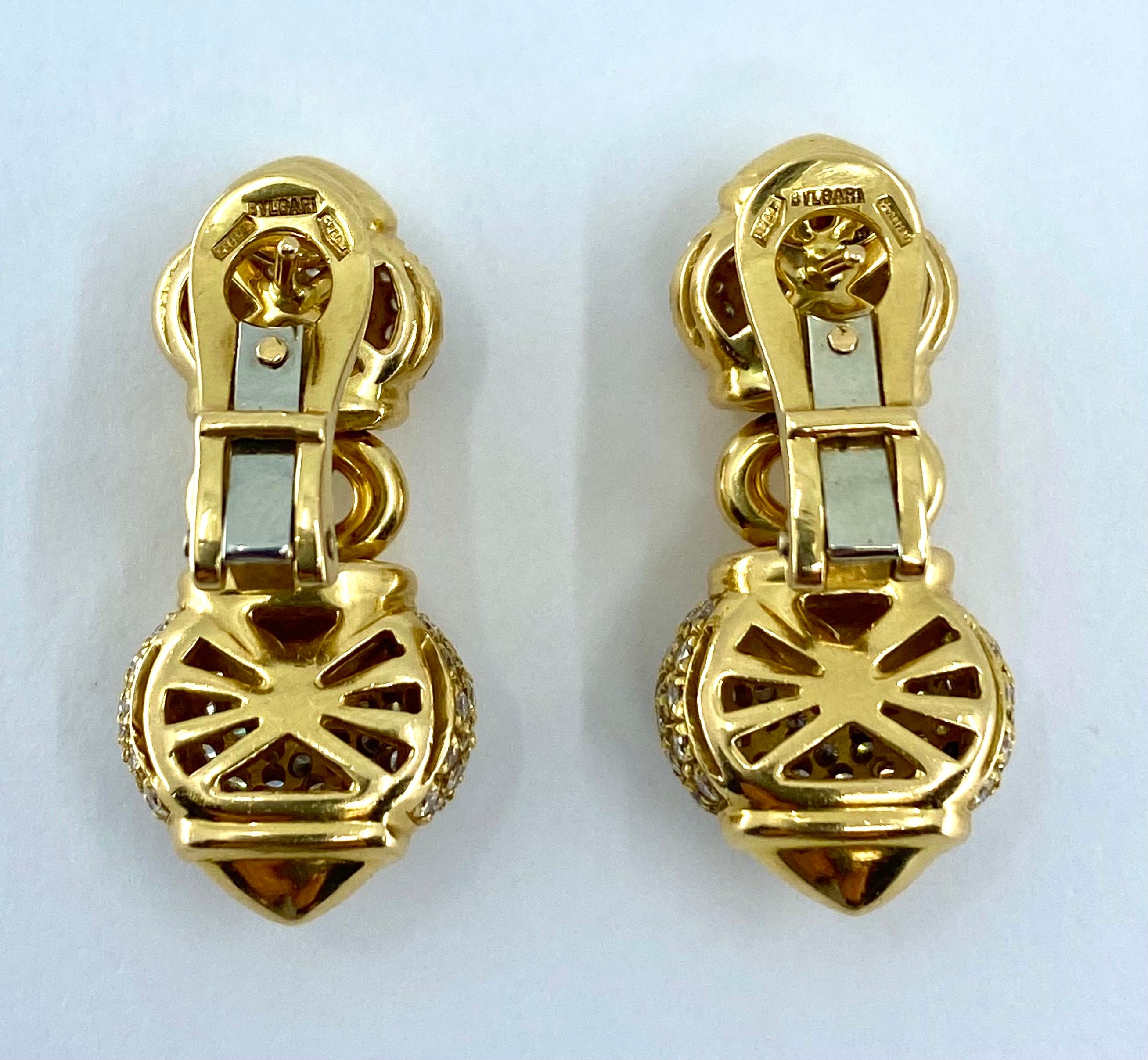 Bulgari Diamond Earrings Gold Chandra 1
