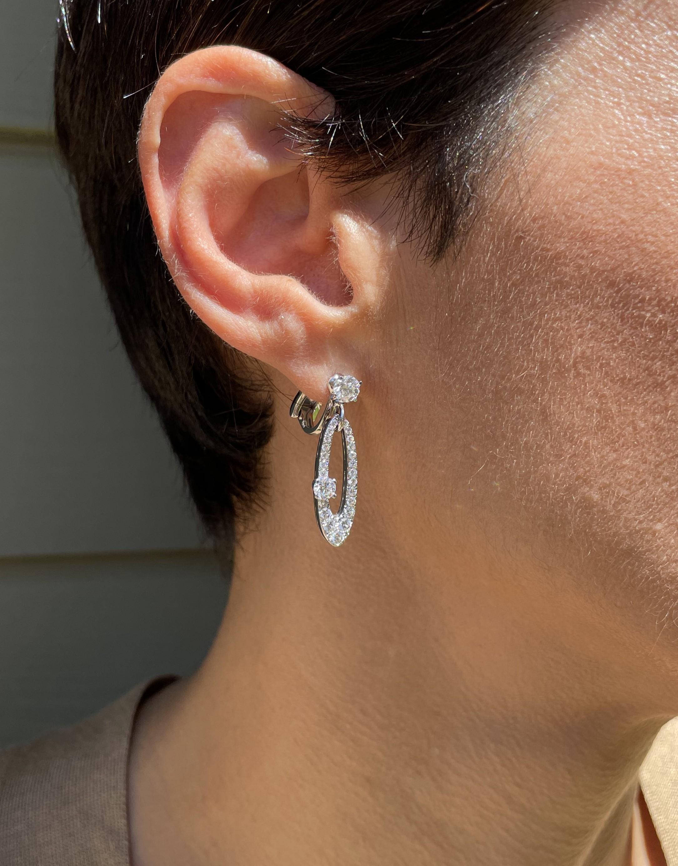 Art Deco Bulgari Diamond Earrings in 18K Gold Elysium Collection For Sale