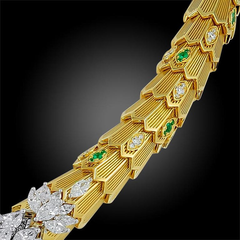 Bulgari Diamond And Emerald Eyes Serpenti Necklace At 1stDibs Bulgari 