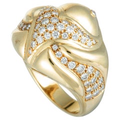 Bulgari Diamond Fish Bombe Yellow Gold Ring