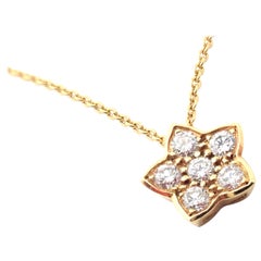 Bulgari Diamond Flower Yellow Gold Pendant Necklace