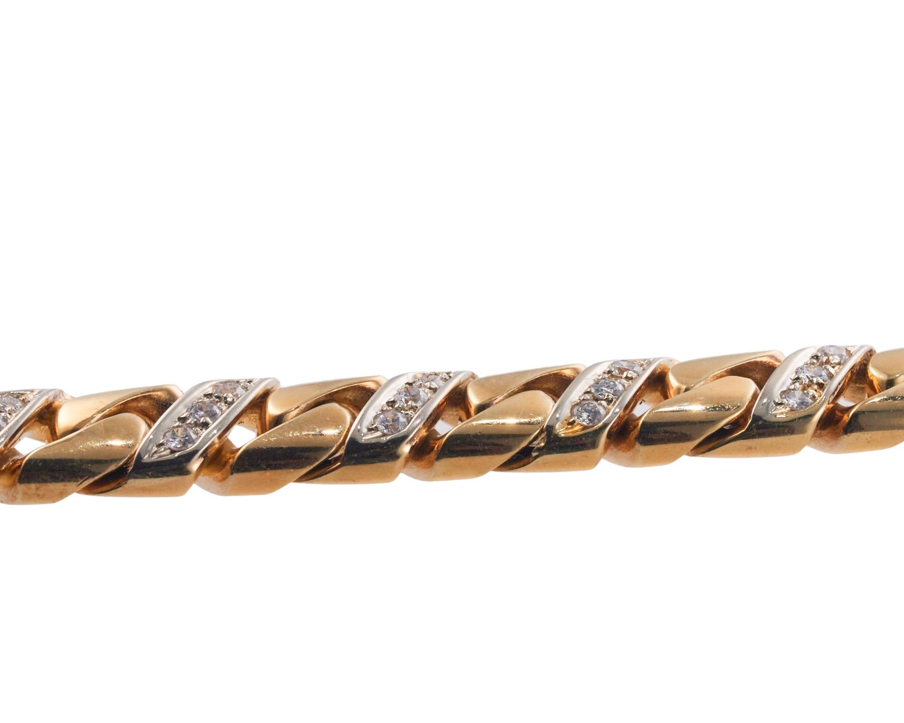 Bulgari Diamond Gold Curb Link Bracelet 1