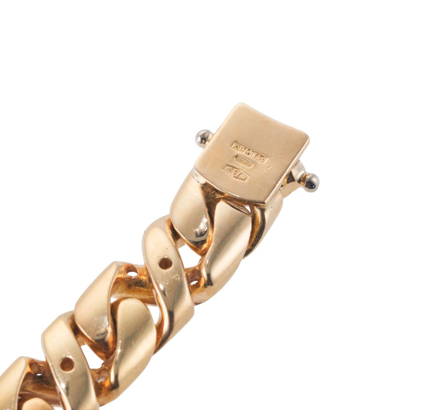 Bulgari Diamond Gold Curb Link Bracelet 2