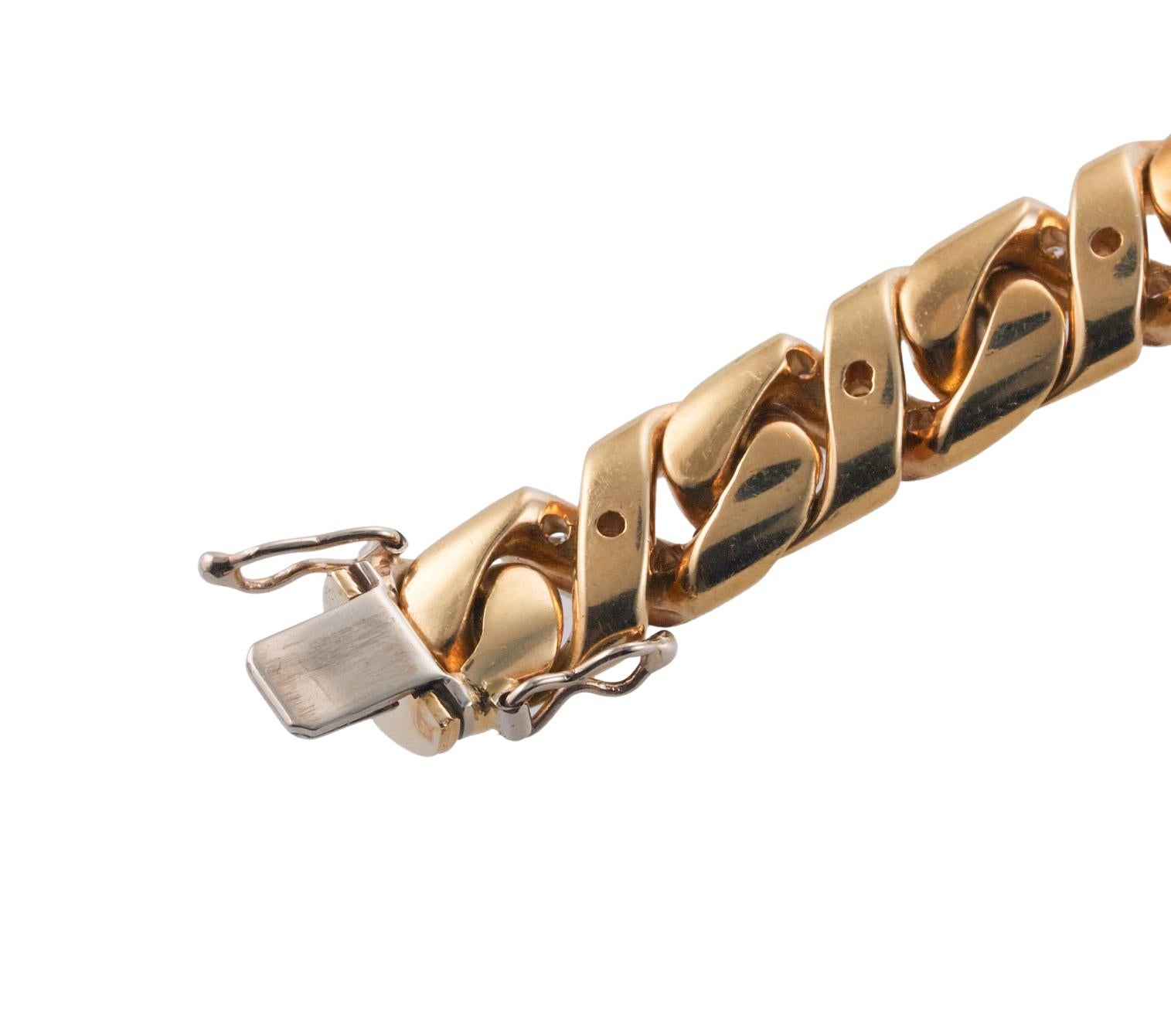 Bulgari Diamond Gold Curb Link Bracelet 3