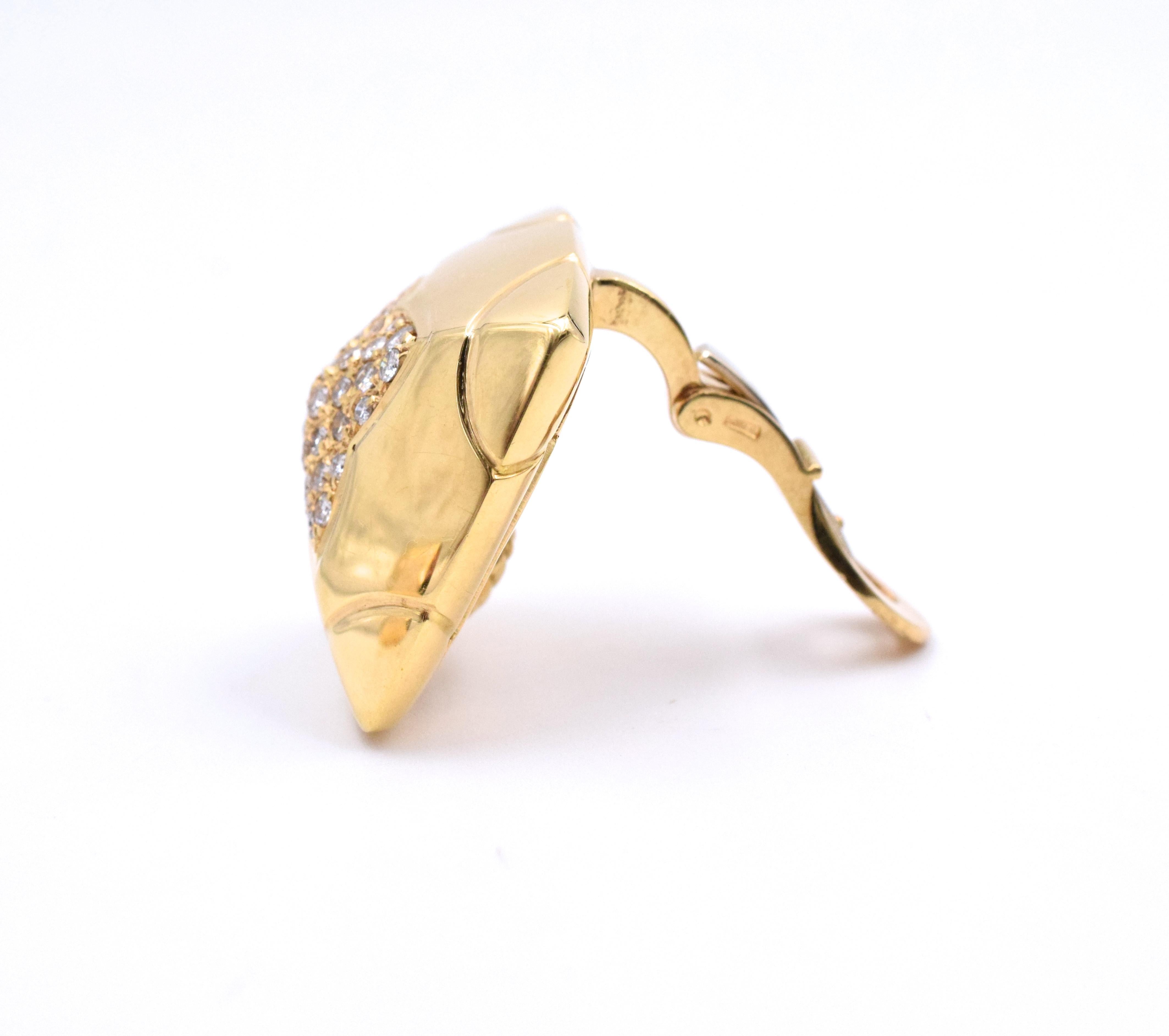Bulgari Diamond Gold Earrings In Excellent Condition In New York, NY