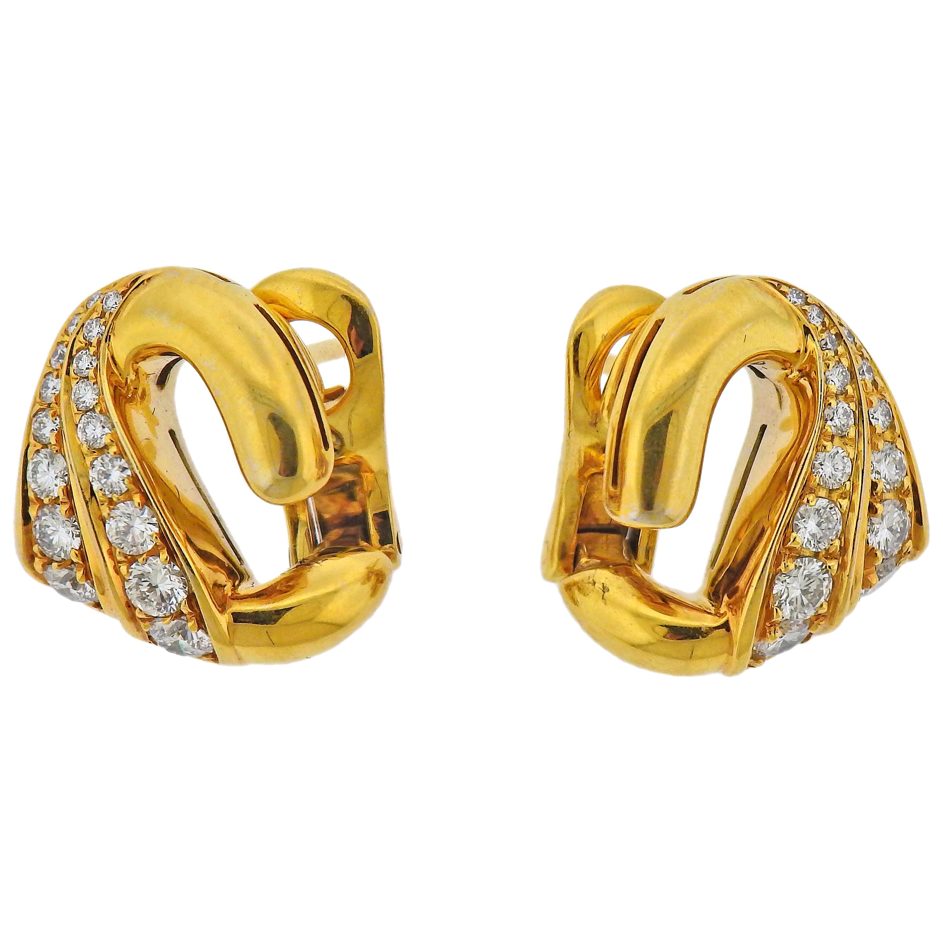 Bulgari Diamond Gold Earrings