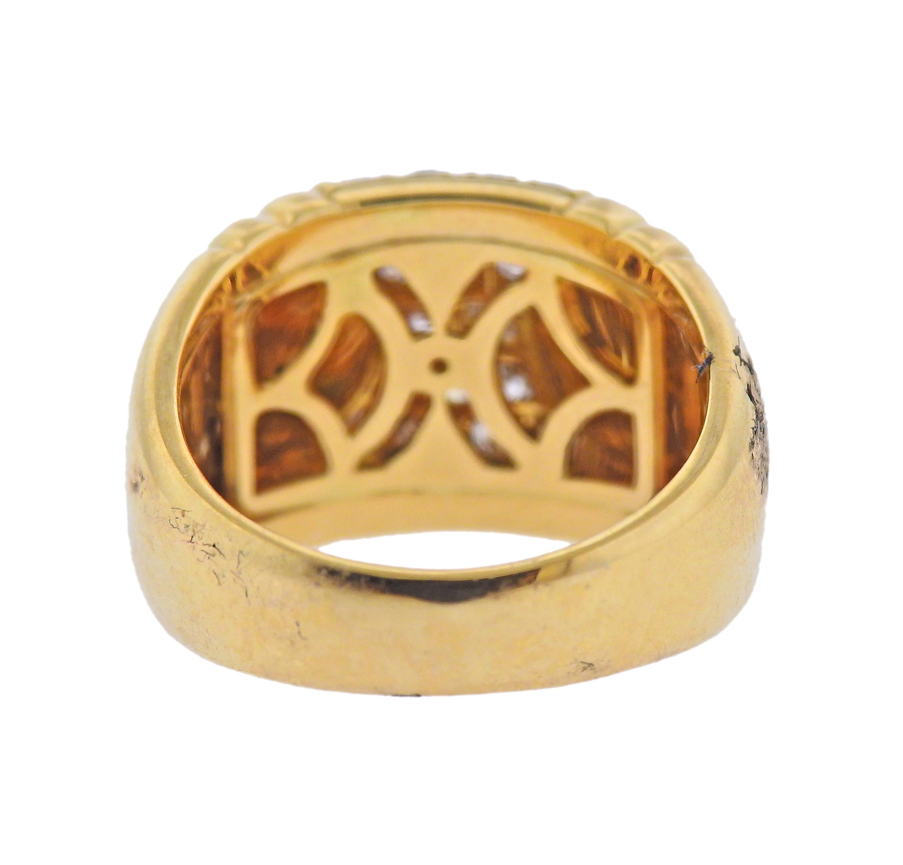 Round Cut Bulgari Diamond Gold Parentesi Ring