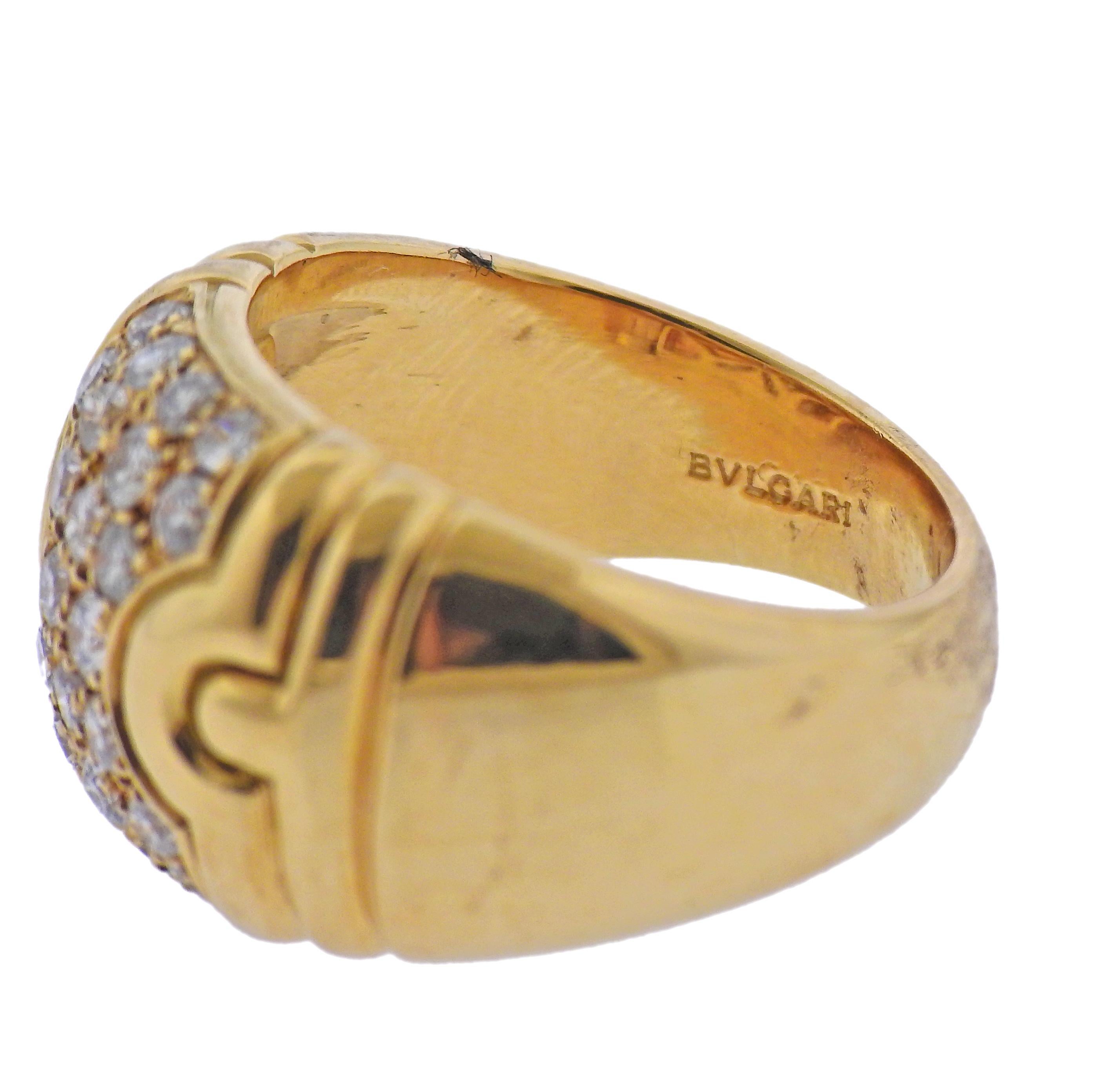Bulgari Diamond Gold Parentesi Ring In Excellent Condition In New York, NY