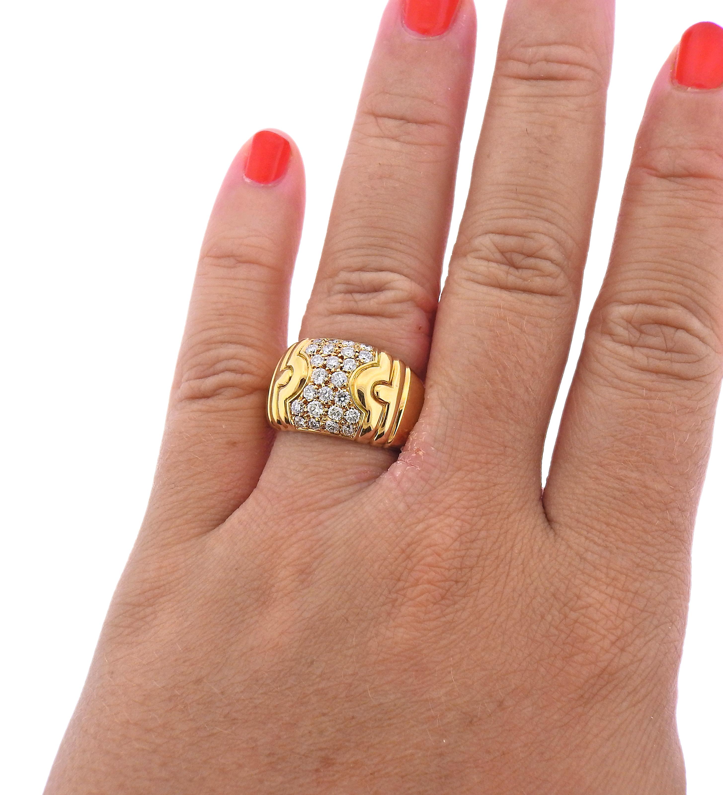 Women's Bulgari Diamond Gold Parentesi Ring