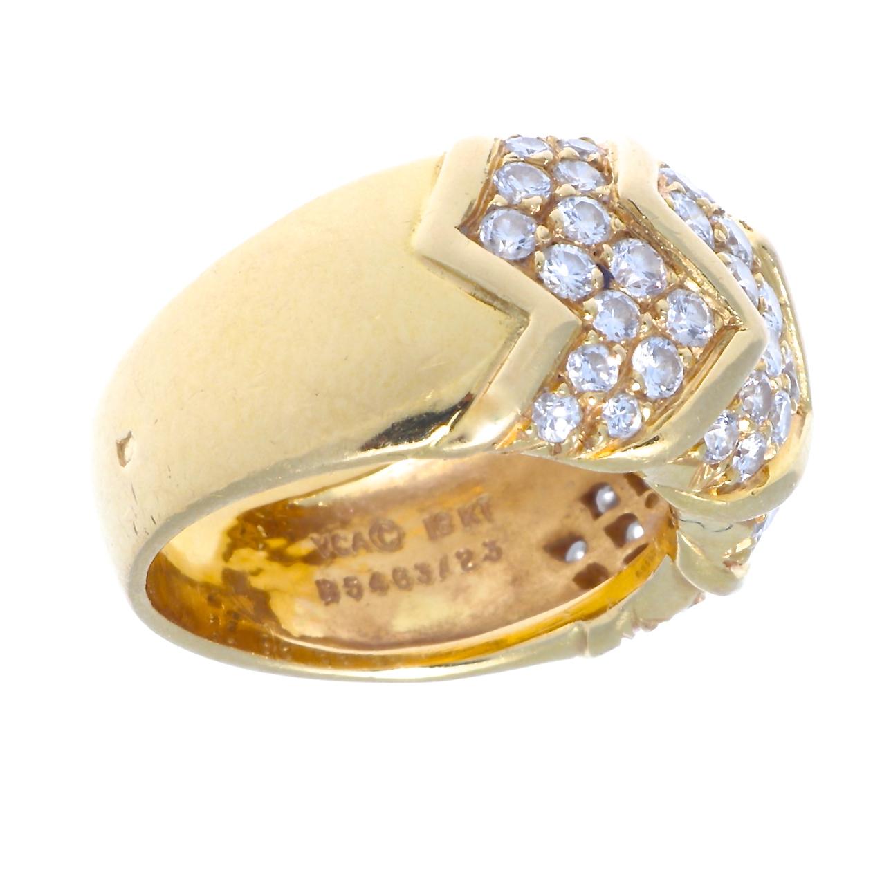 Modern Bulgari Diamond Gold Ring