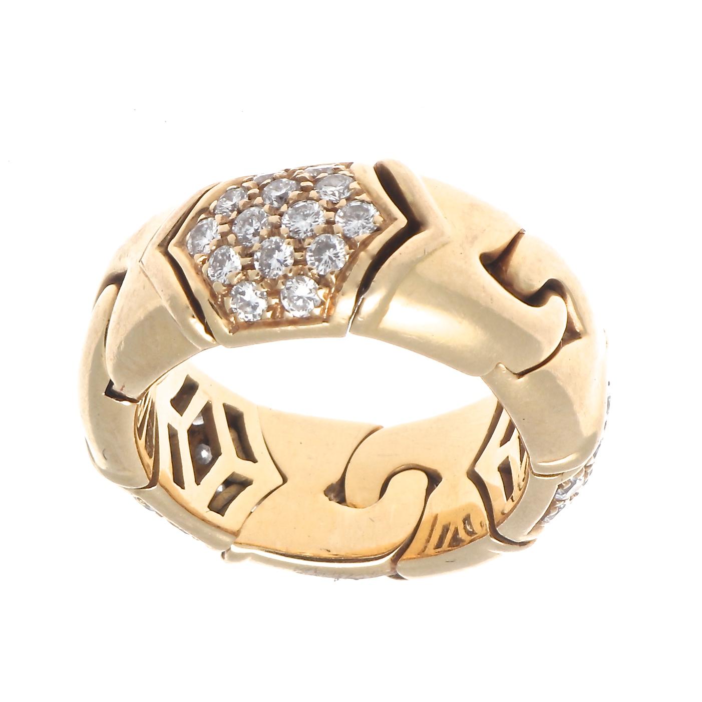 Bulgari Diamond Gold Ring In Excellent Condition In Beverly Hills, CA