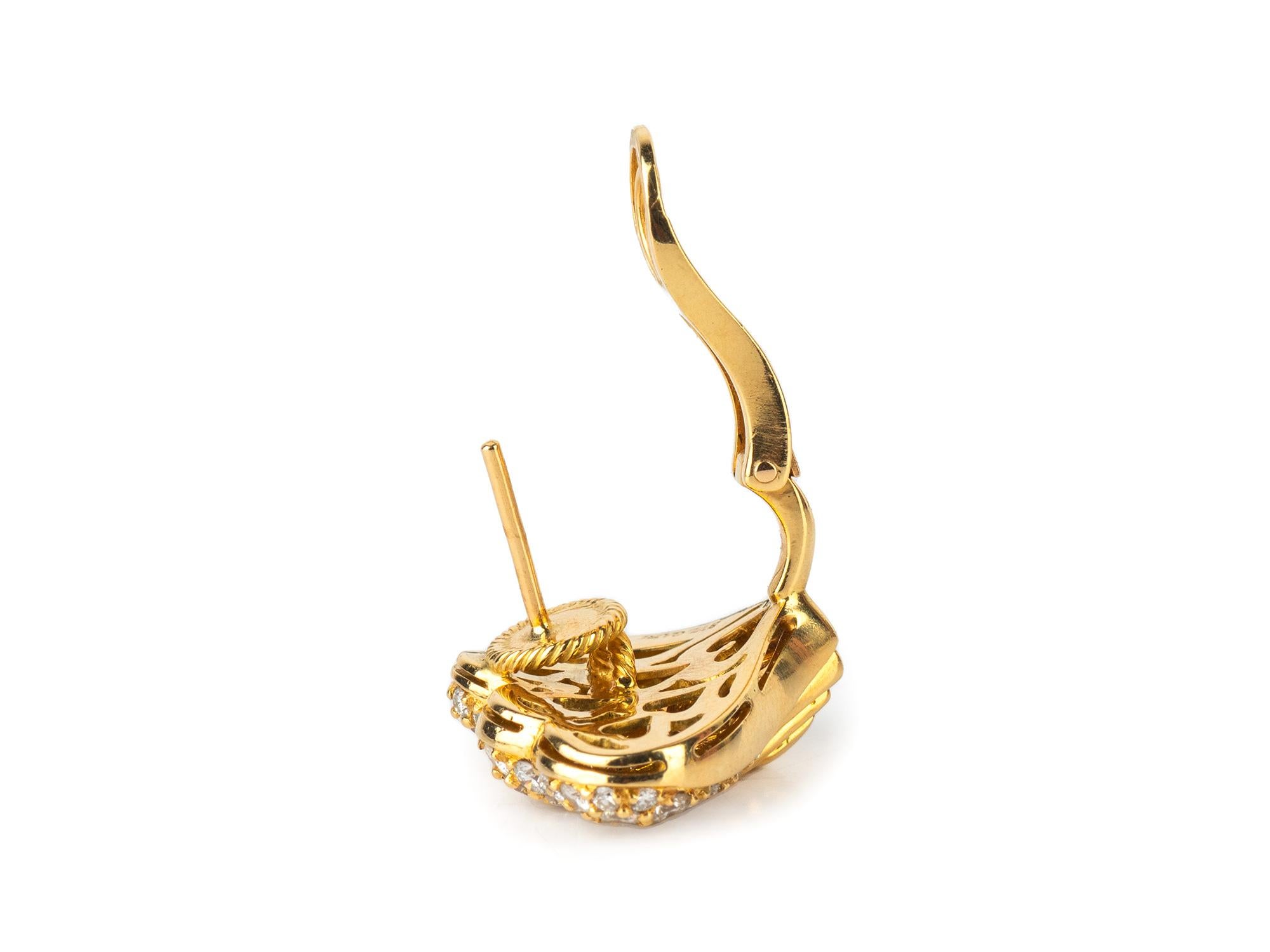 Bulgari Diamond Heart 18k Earrings In Good Condition For Sale In San Antonio, TX