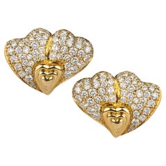 Bulgari Diamond Heart 18k Earrings