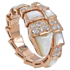 Bulgari Diamond Mother-of-Pearl Viper Ring