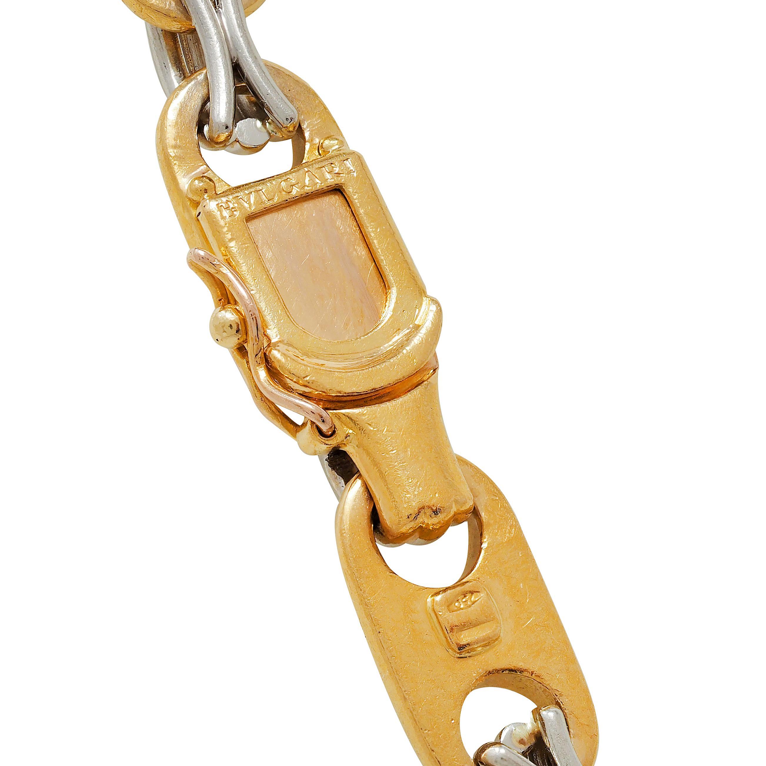Bulgari Halskette mit Mariner-Gliederkette, Diamant Multi-Glieder Rubin 18K Gold Platin im Angebot 4
