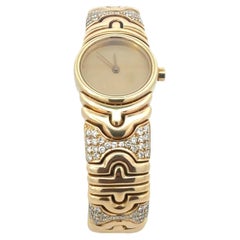 Bulgari Diamant Parentesi  18 Kt Gold Vintage Link Armreif Uhr