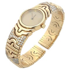Bulgari Diamond Parentesi 18 Kt Gold Vintage Link Bangle Watch Bulgari Diamond Parentesi 18 Kt Gold Vintage Link Bangle Watch