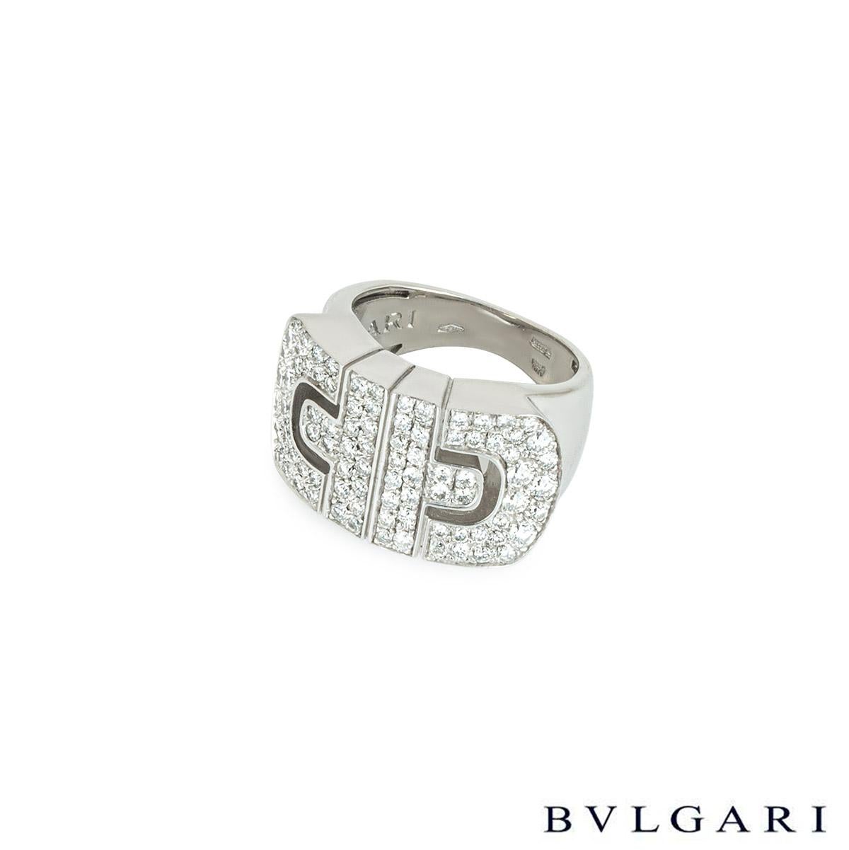 Bulgari Diamond Parentesi Revolution Ring In Excellent Condition In London, GB