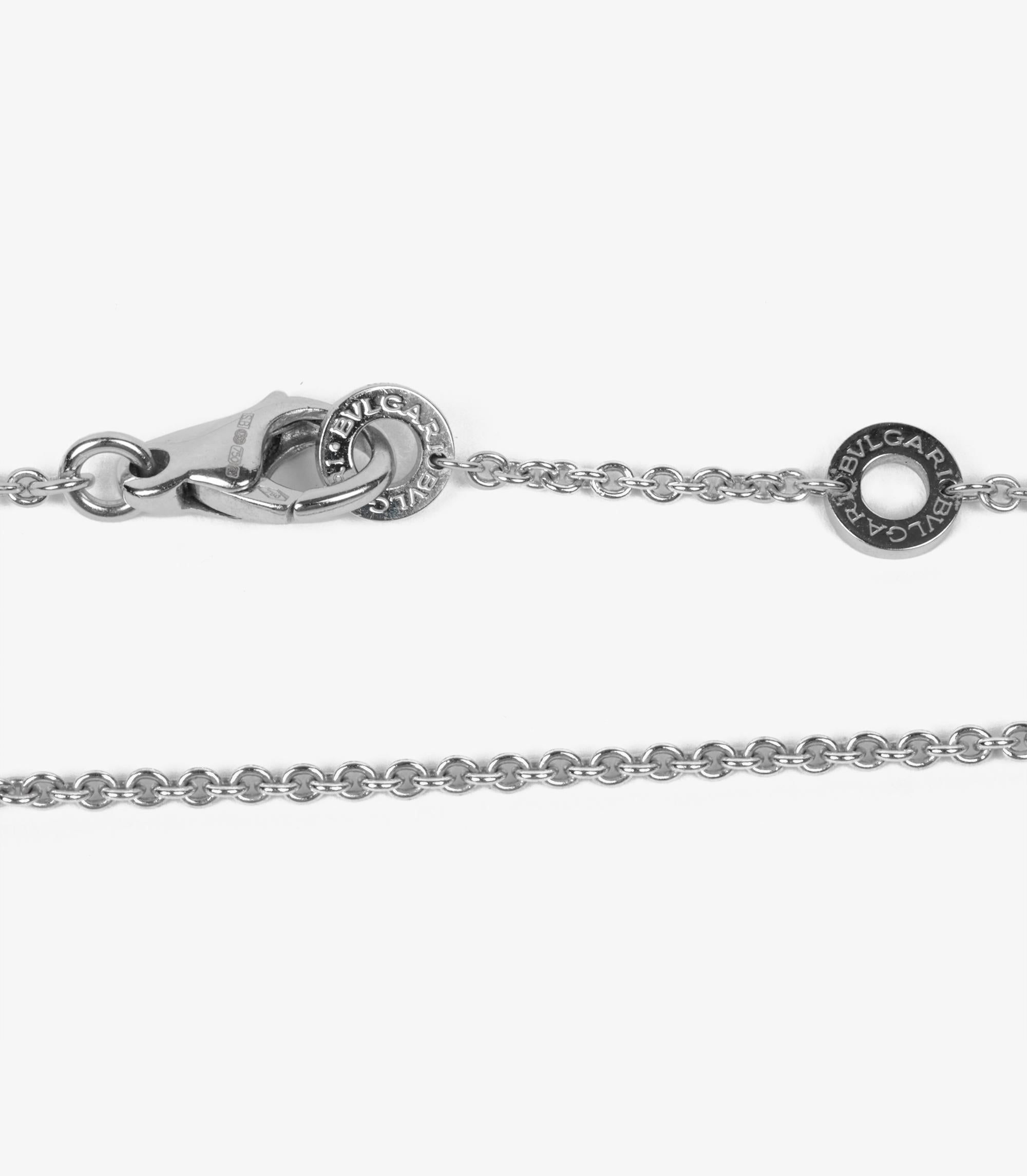 Bulgari Diamond Pavé 18ct White Gold B.zero1 Necklace In Excellent Condition For Sale In Bishop's Stortford, Hertfordshire