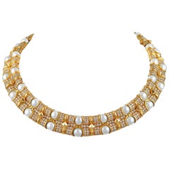 Bulgari Diamond Pearl Necklace