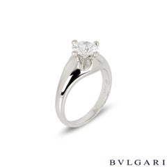 Bulgari Diamond Platinum Engagement Ring 1.11 Carat F/VVS1 GIA Certified