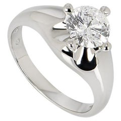 Bulgari Diamond Platinum Engagement Ring 1.11 Carat F/VVS1 GIA Certified