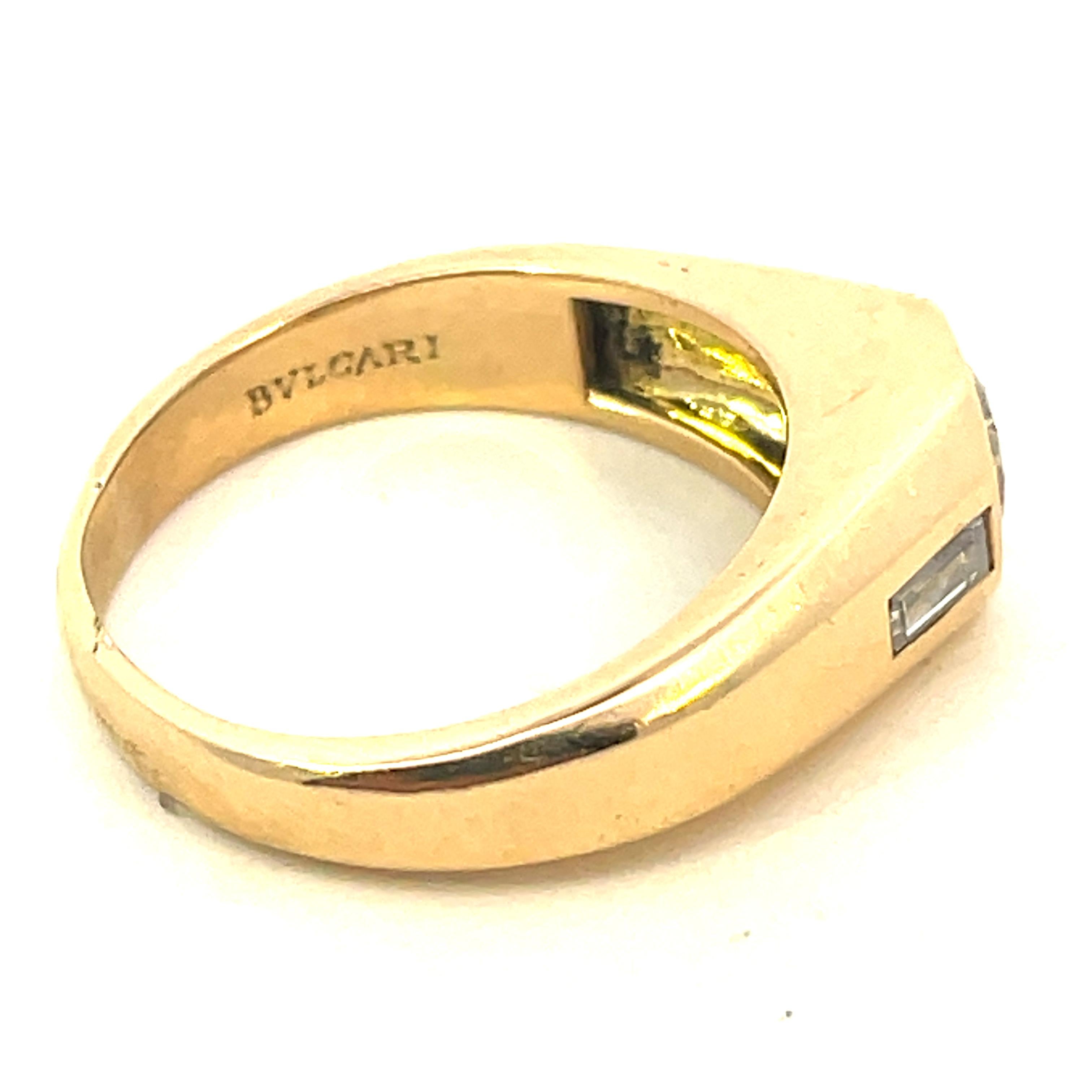 Bulgari Diamond Ring 18kt Yellow Gold 1970's For Sale 1