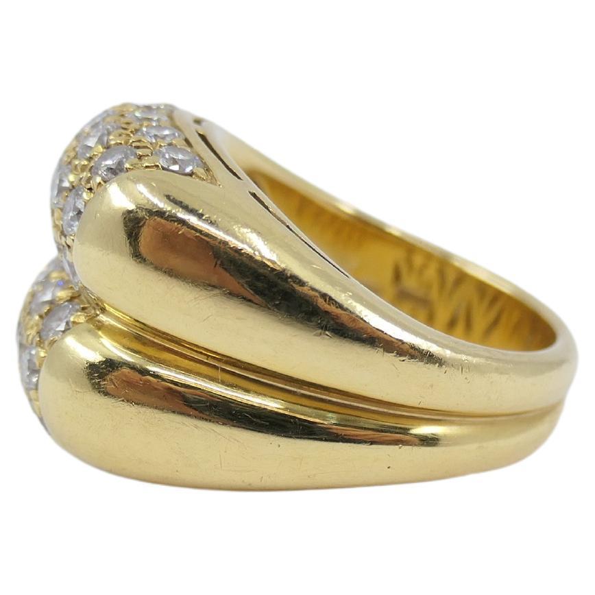 Brilliant Cut Bulgari Diamond Ring Double Tronchetto For Sale