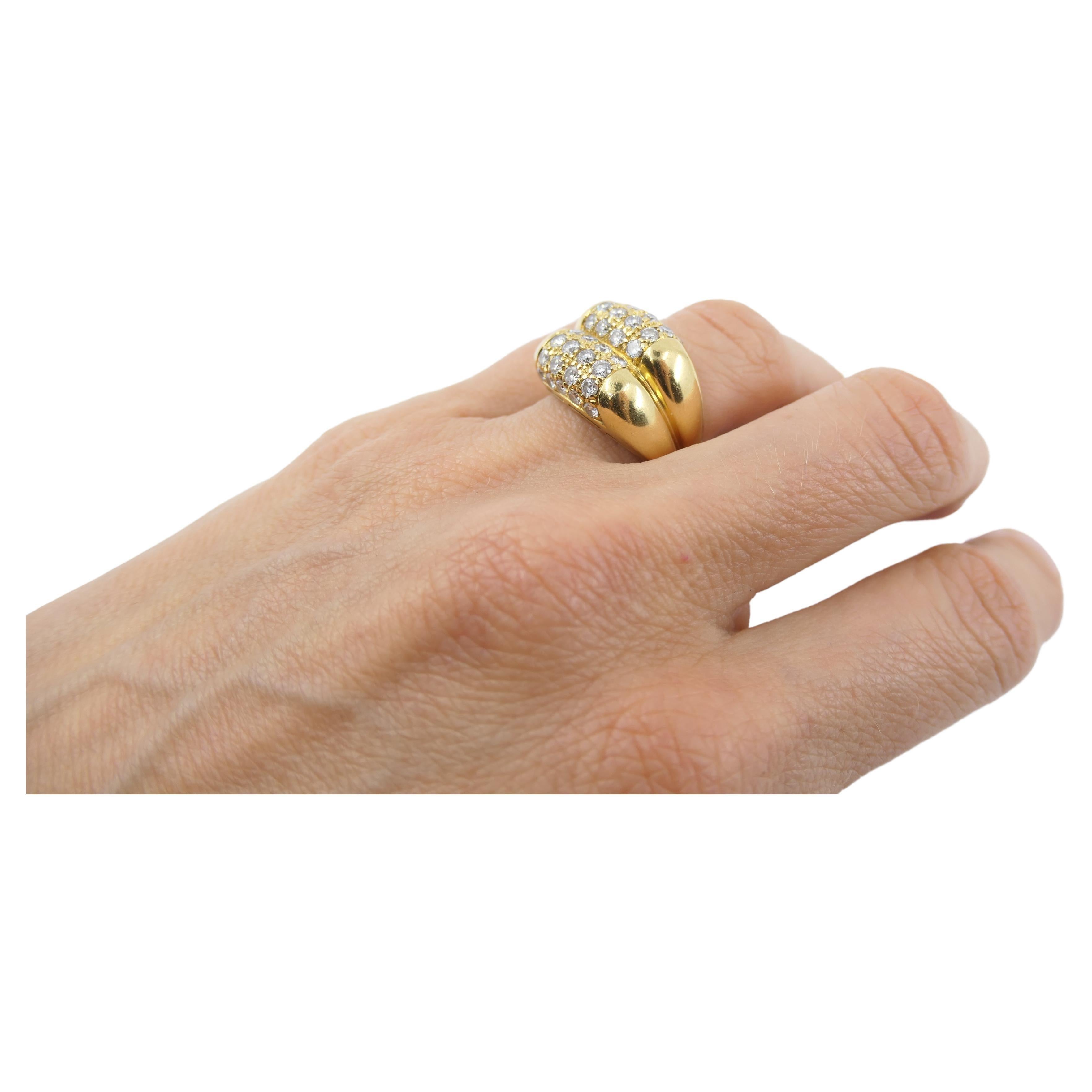 Bulgari Diamond Ring Double Tronchetto For Sale 4