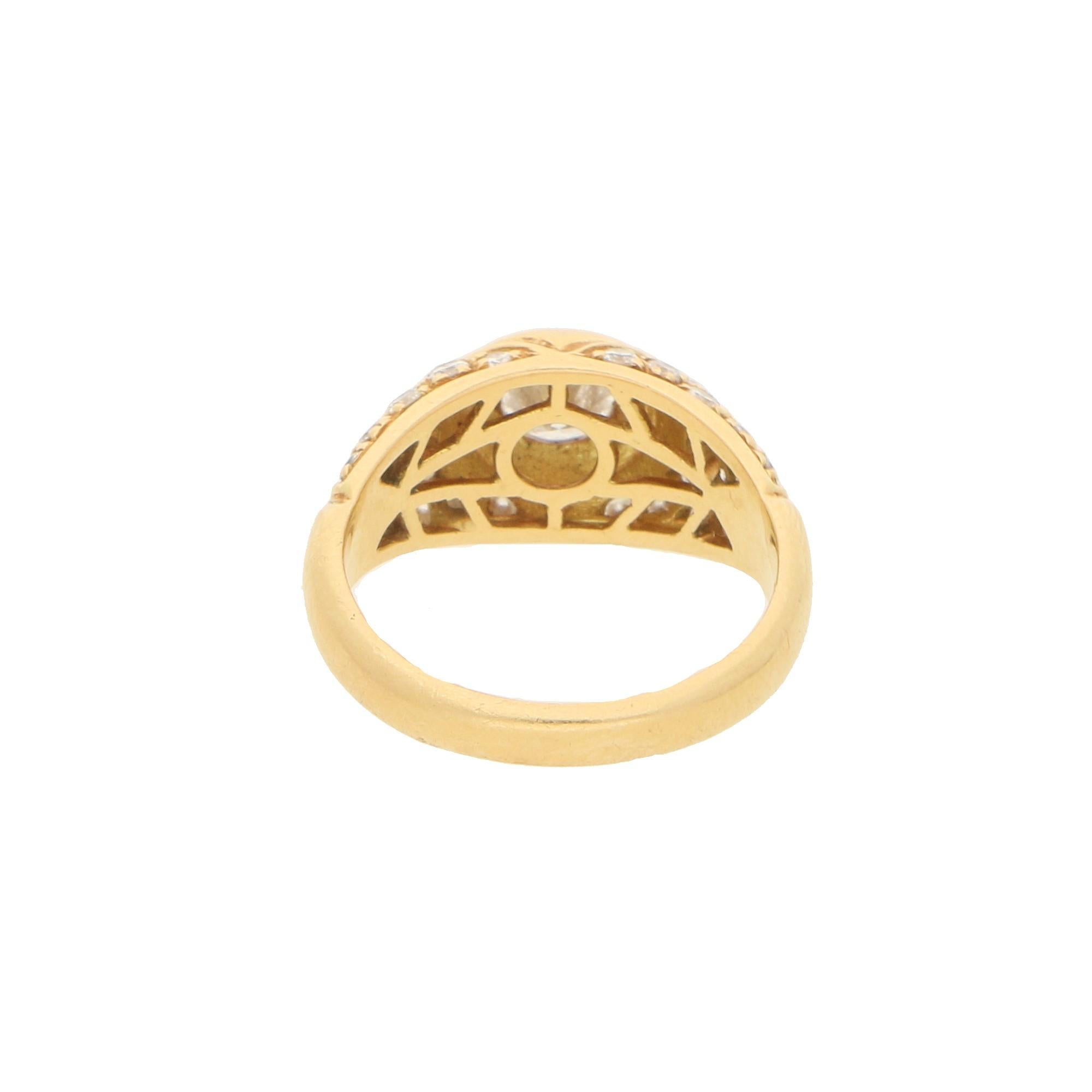 Contemporary Bvlgari Diamond Engagement/Cocktail Ring in 18k Yellow Gold 