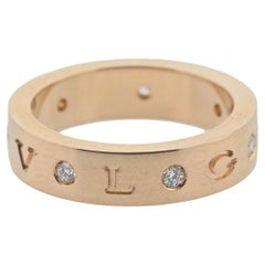 Bulgari Diamond Rose Gold Band Ring 128811