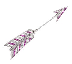 Bulgari Diamond, Ruby Art Deco Brooch